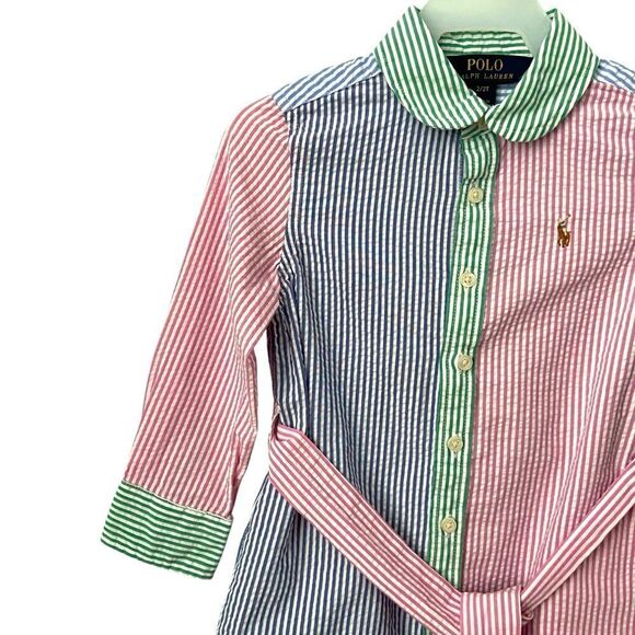 Polo Ralph Lauren Girls' Seersucker Fun Shirtdress in Size 2T - Picture 8 of 11